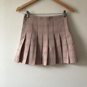 **$5 SALE** RedBerry Fashion Pink Plaid Pleated Skirt